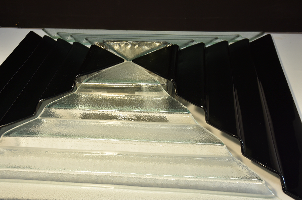 Koktél lépcső piramis átlátszó-fekete (üveg)